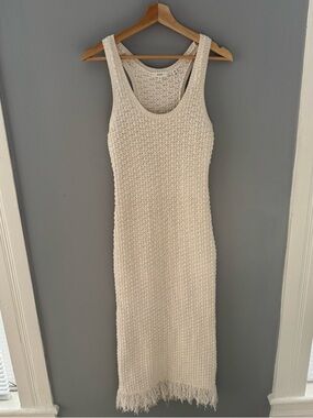 A.L.C. Women's Clementine Bouclé Fringe Ivory Maxi Dress